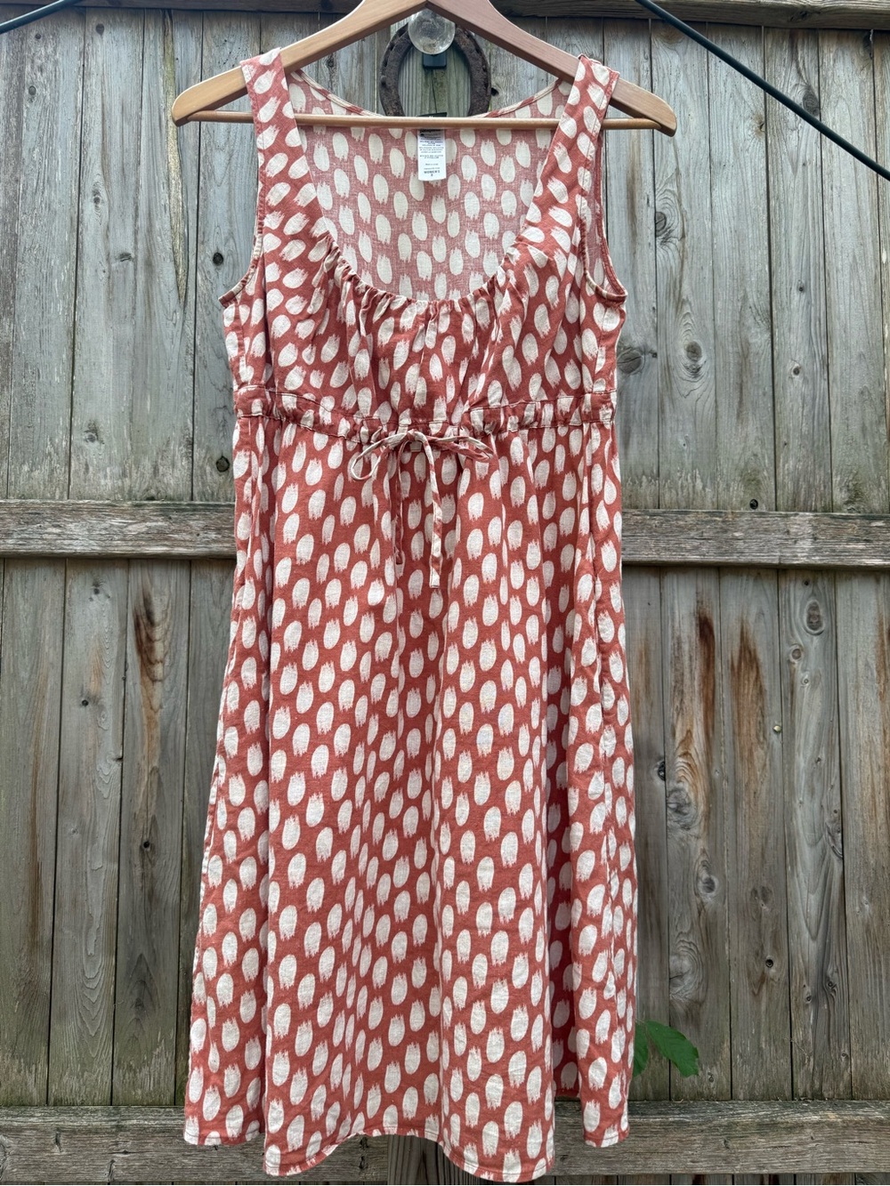 Vintage PatagoniaHemp Blend Tie-Front Midi Dress Terracotta Gorpcore Cottagecore
